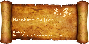 Meinhart Zajzon névjegykártya